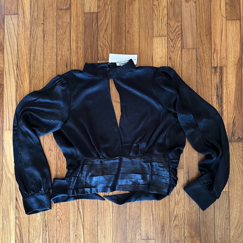 Satin black top